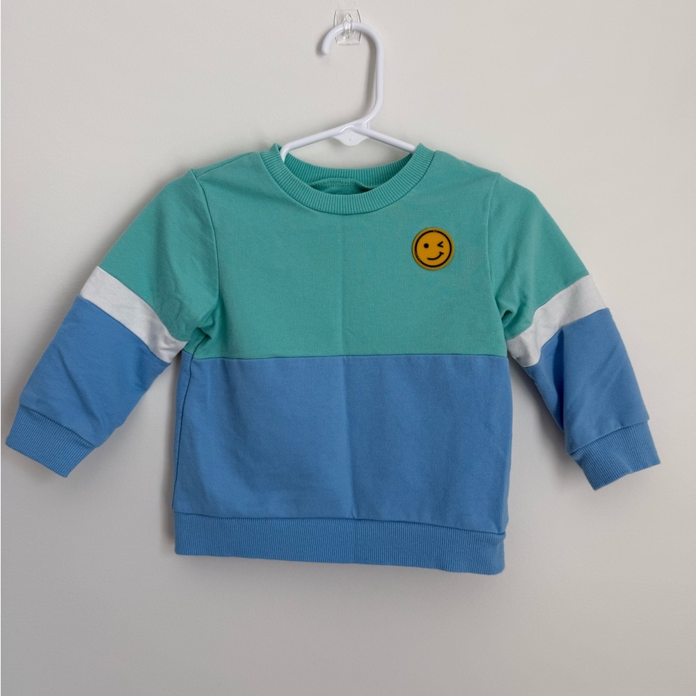 Little Me Mint Green & Sky Blue Smiley Face Kids Matching Set - Picture 2 of 6